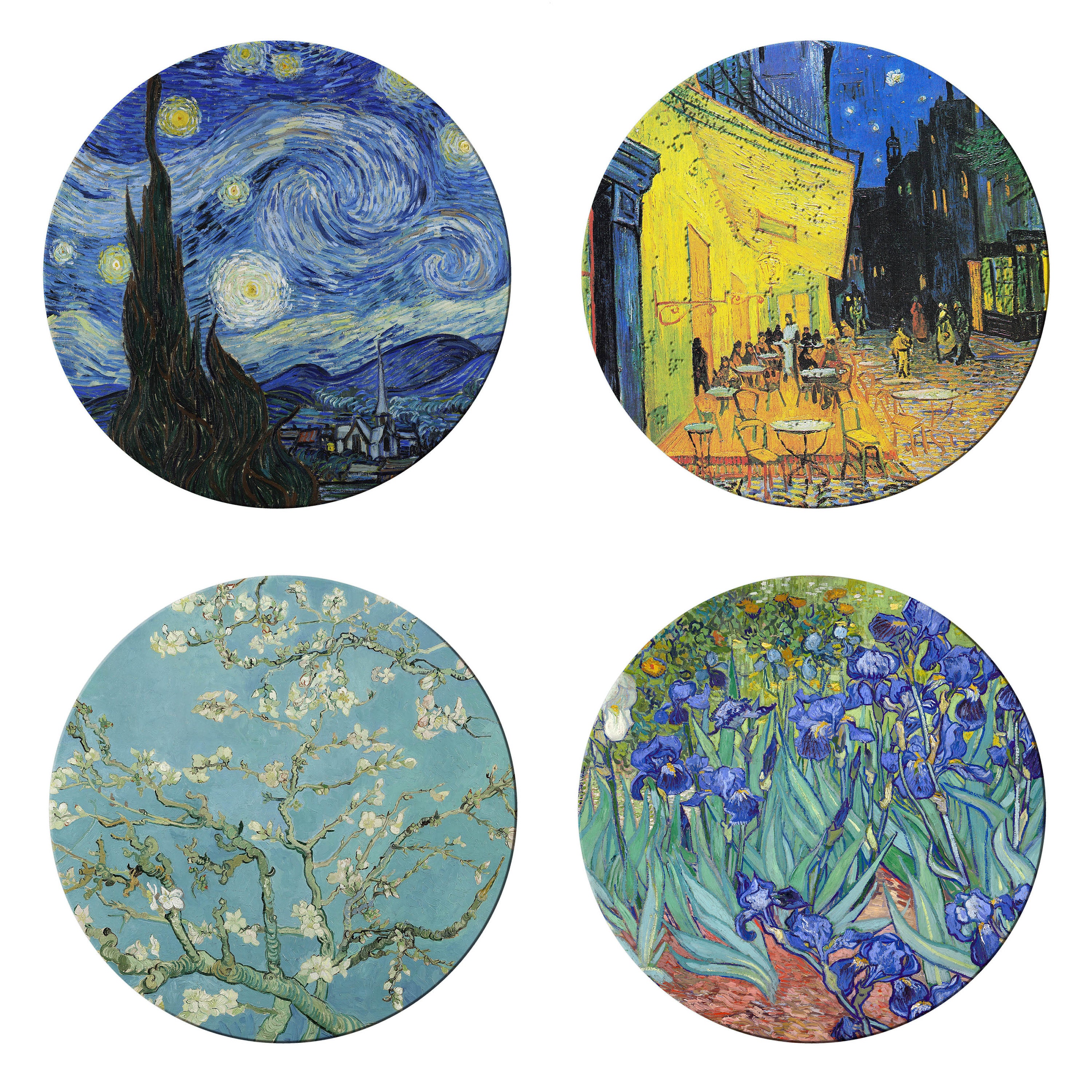 Van Gogh Cafe Terrace Round Placemats For Round Tables Burlap Etsy