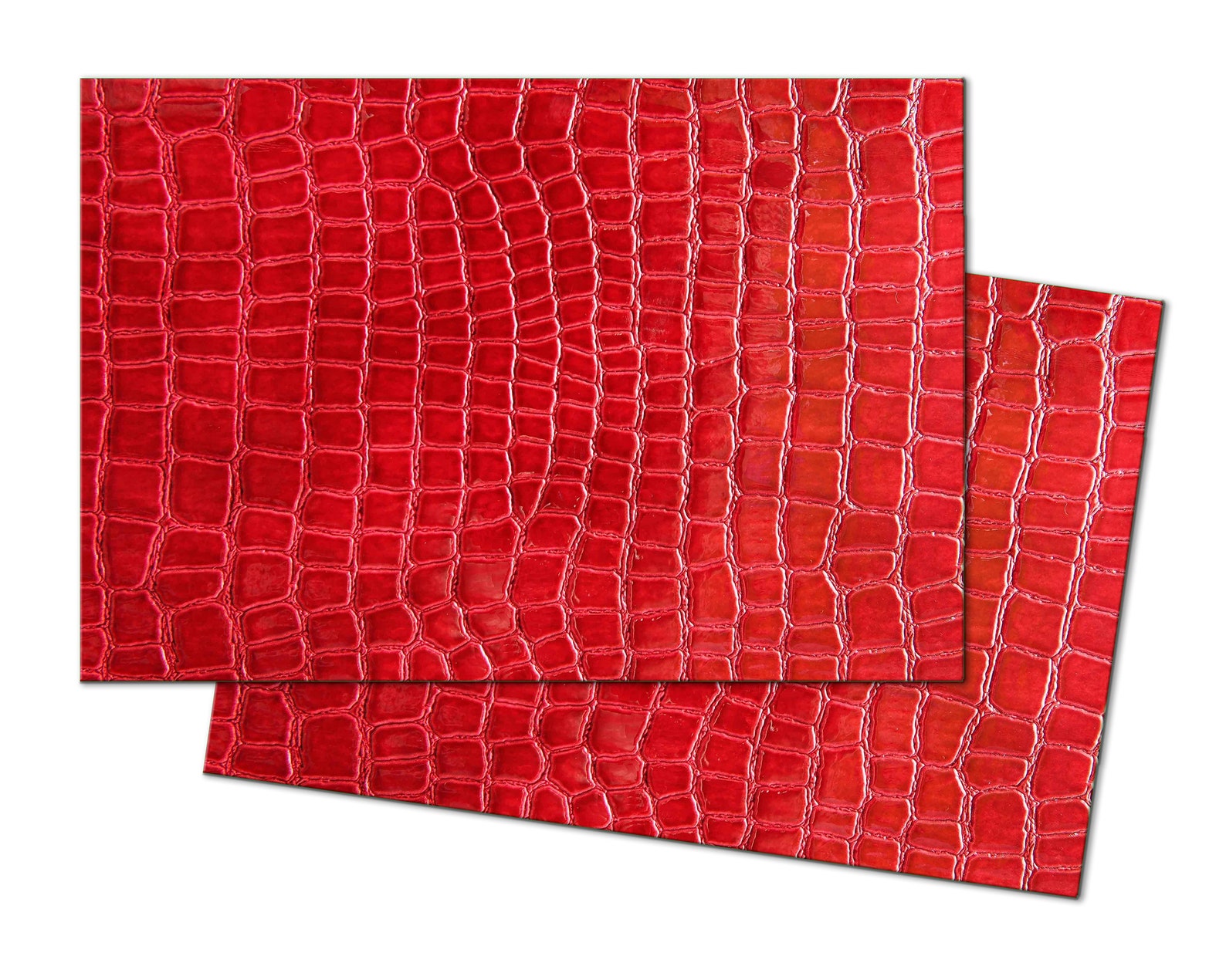 Faux Red Alligator Crocodile Oval Round Placemat For Round Etsy 日本