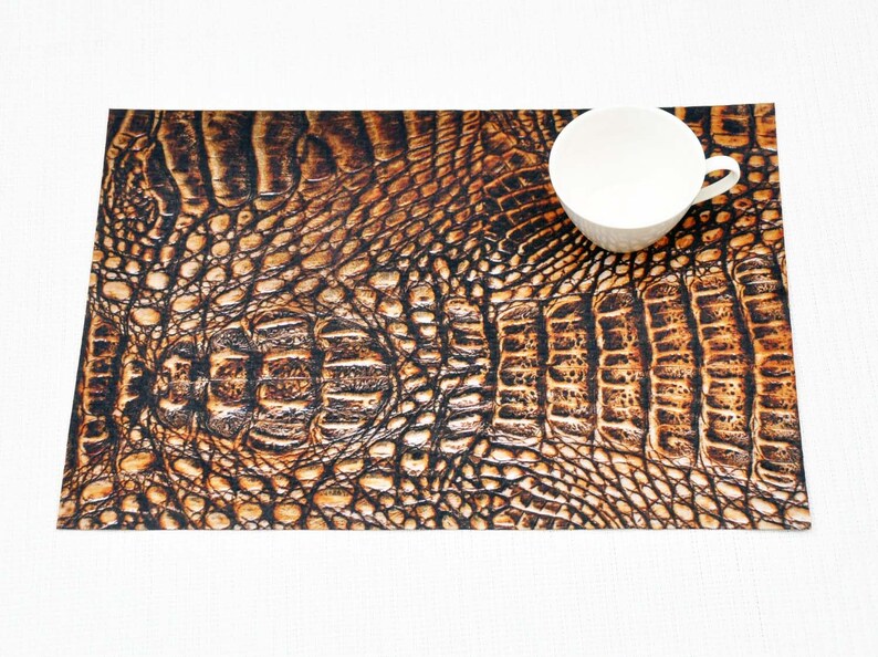 Faux Crocodile Alligator Leather Placemat Tactile Basket Etsy