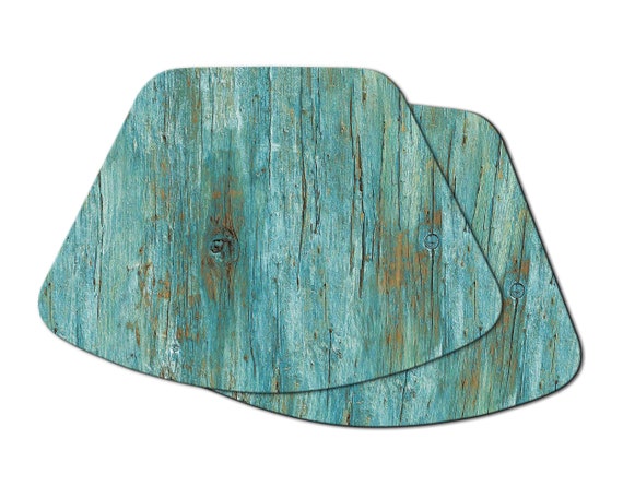 Custom Wedge Placemat Antique Teal Wood For Round Table Etsy