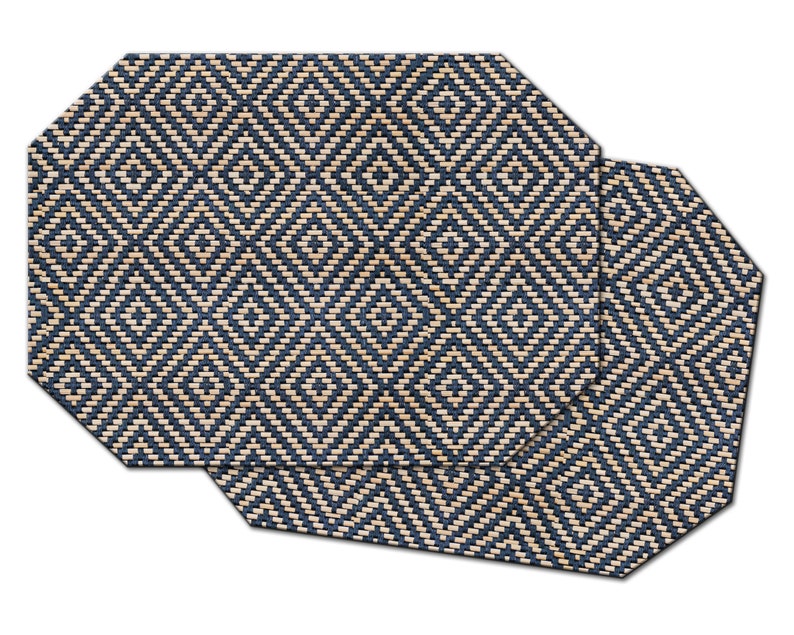 Faux Wicker Bamboo Wedge Placemats For Round Tables Burlap Etsy