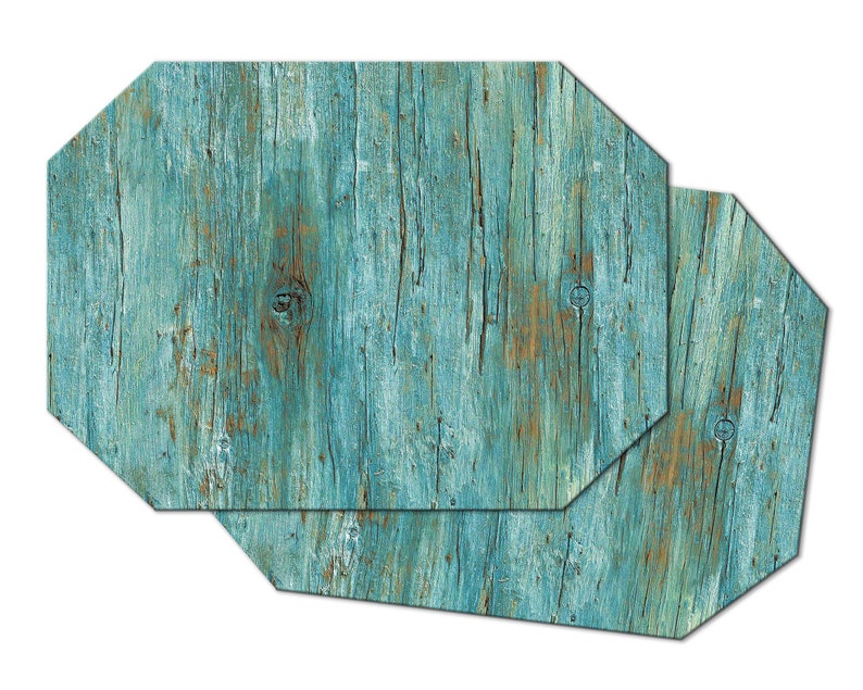 Antique Teal Wood Oval Round Placemats for Round Table Tactile Etsy UK