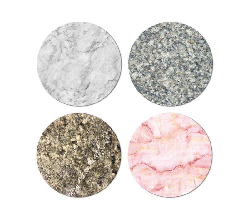 Faux Beige Marble Granite Round Oval Placemats For Round Etsy