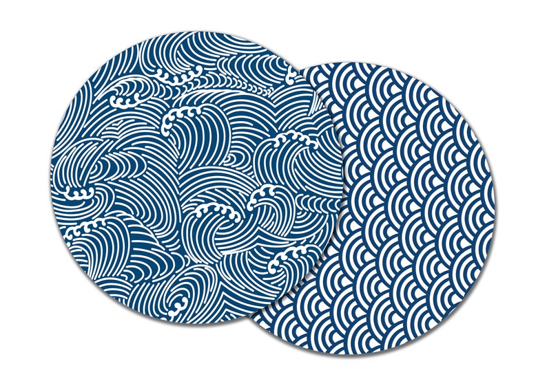 Japandi Wave Placemats Tactile Basket Texture Turned Hem Edge Etsy