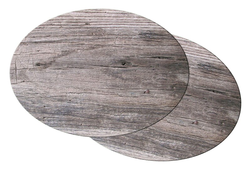 Weathered Grey Wood Placemats For Round Table Tactile Basket Etsy