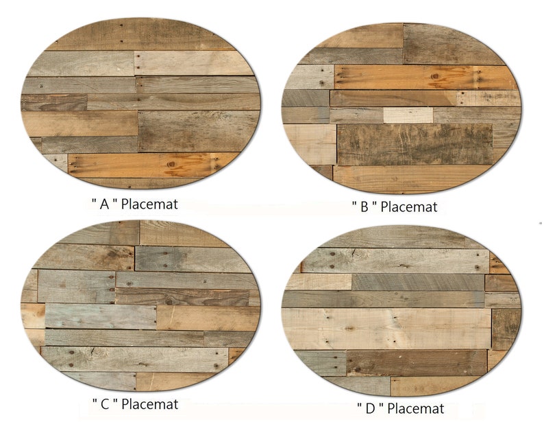 Faux Brown Wood Round Oval Placemats for Round Tables Tactile Etsy