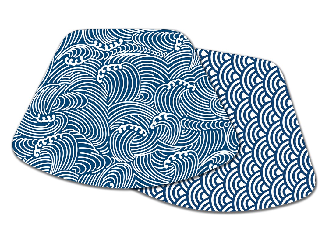 Japandi Wave Placemats Tactile Basket Texture Turned Hem Edge Etsy