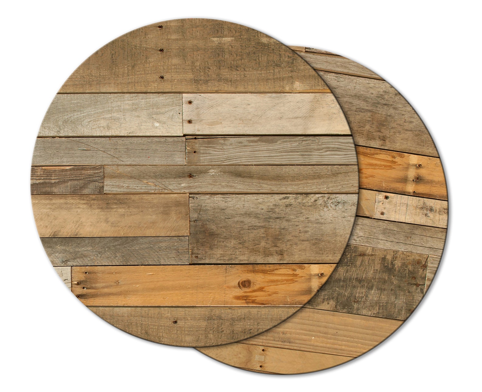 Faux Brown Wood Round Oval Placemats for Round Tables Tactile Etsy