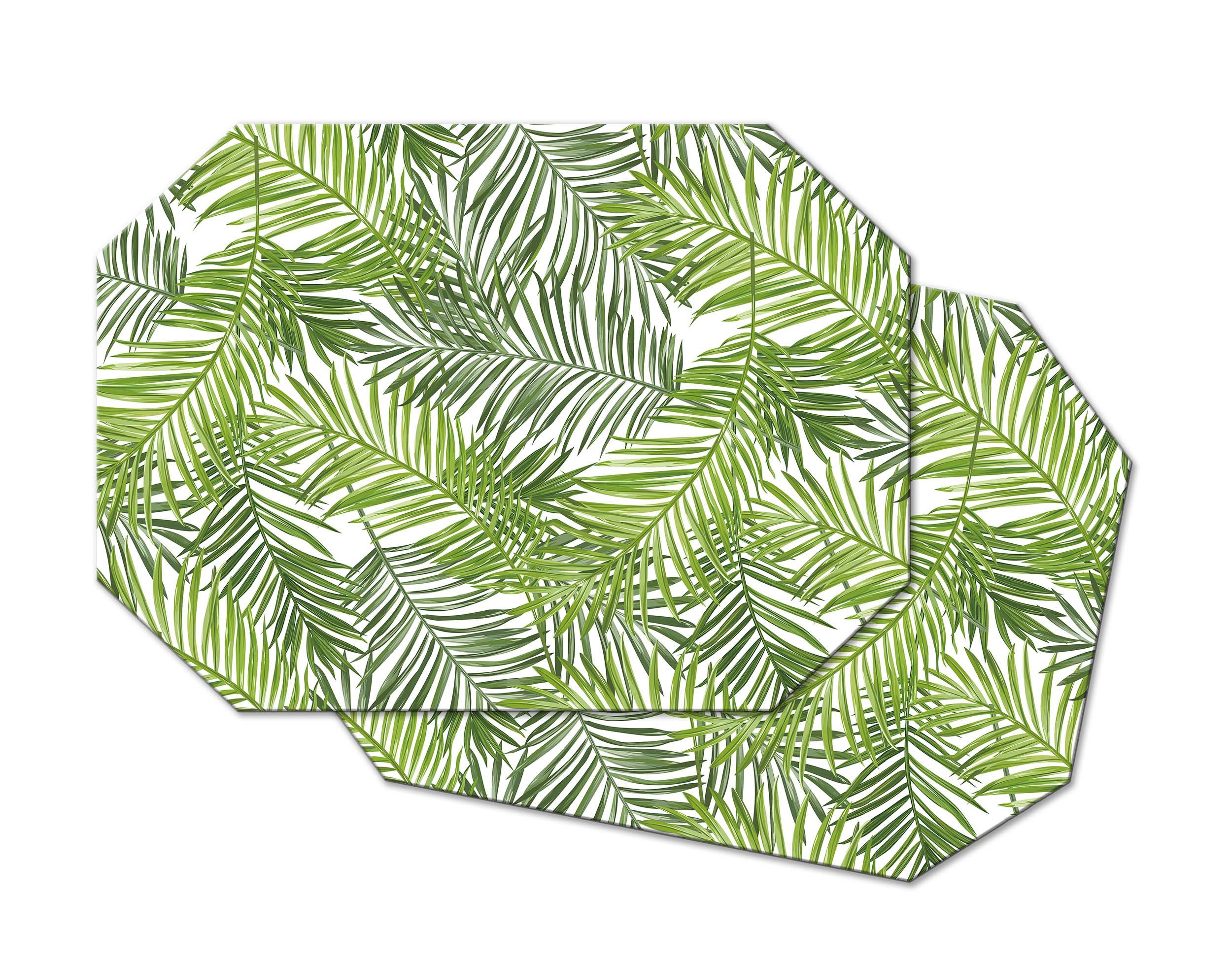 Tropical palm leaf Oval Round Placemats For Round Tables Etsy