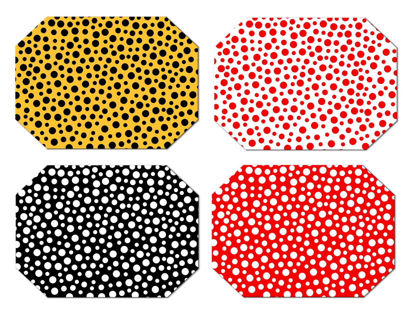 Fashion Polka Dots Placemats For Round Tables Tactile Basket Etsy
