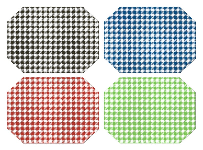 Custom Black Red Gingham Round wedge oval Placemats For Round Etsy