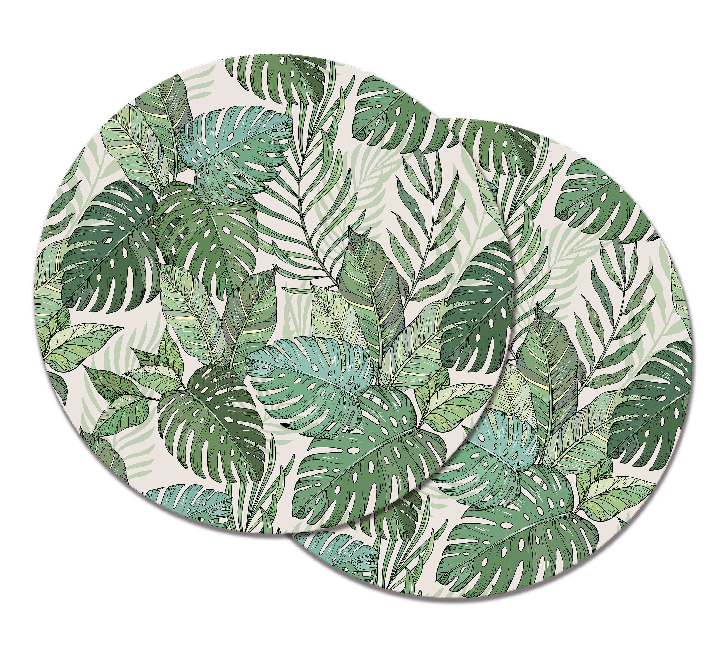 4pcs Tropical Leaf Placemats Artificial Eva Monstera Leaves Palm Leaf,for Wedding Table