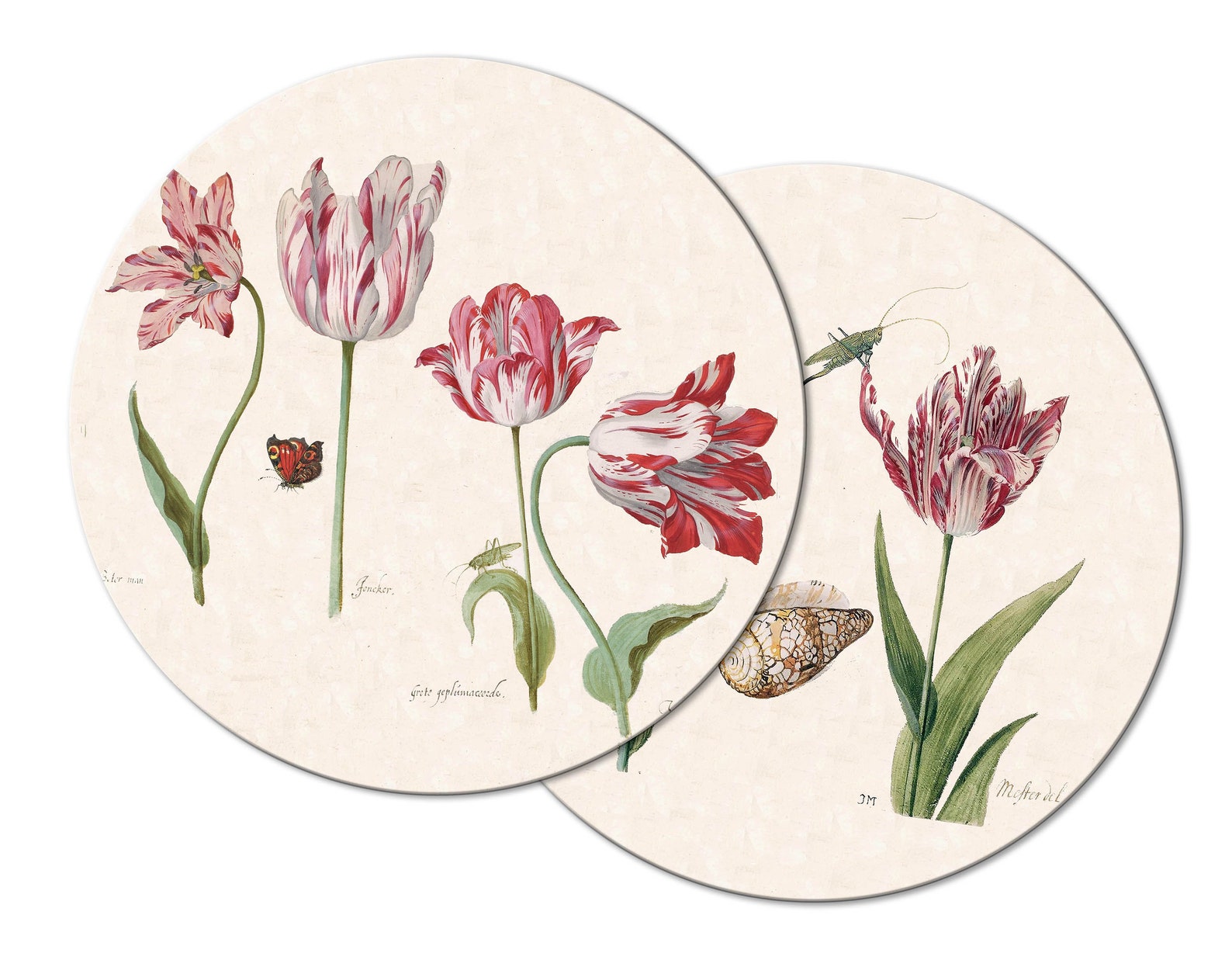Tulips Flower Placemats for Round Tables Tactile Basket Etsy