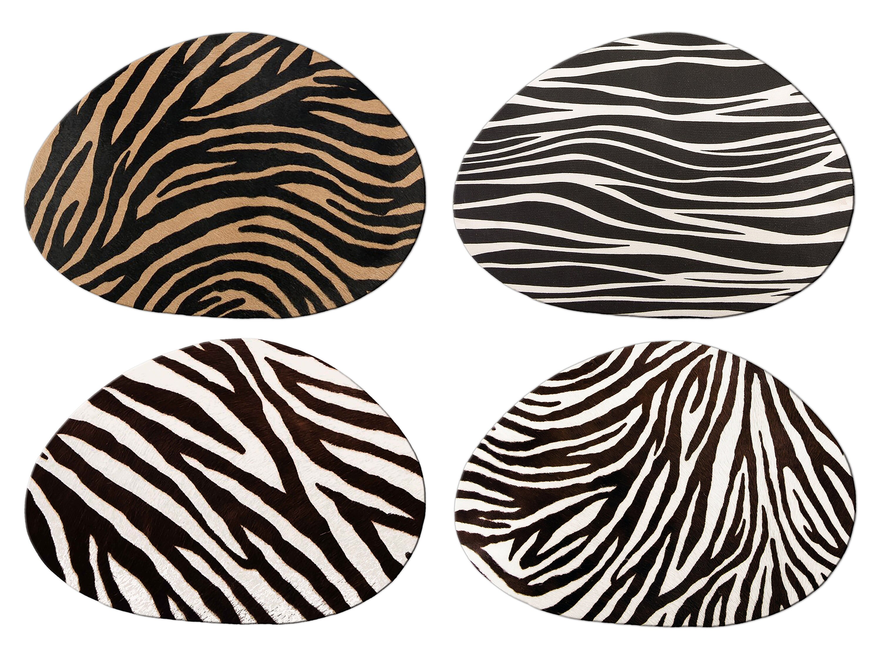 Zebra Round Oval Placemats For Round Tables Tactile Basket Etsy