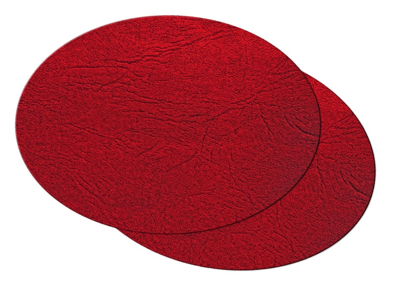 Faux Red Leather print Wedge Placemat For Round Tables Tactile Etsy