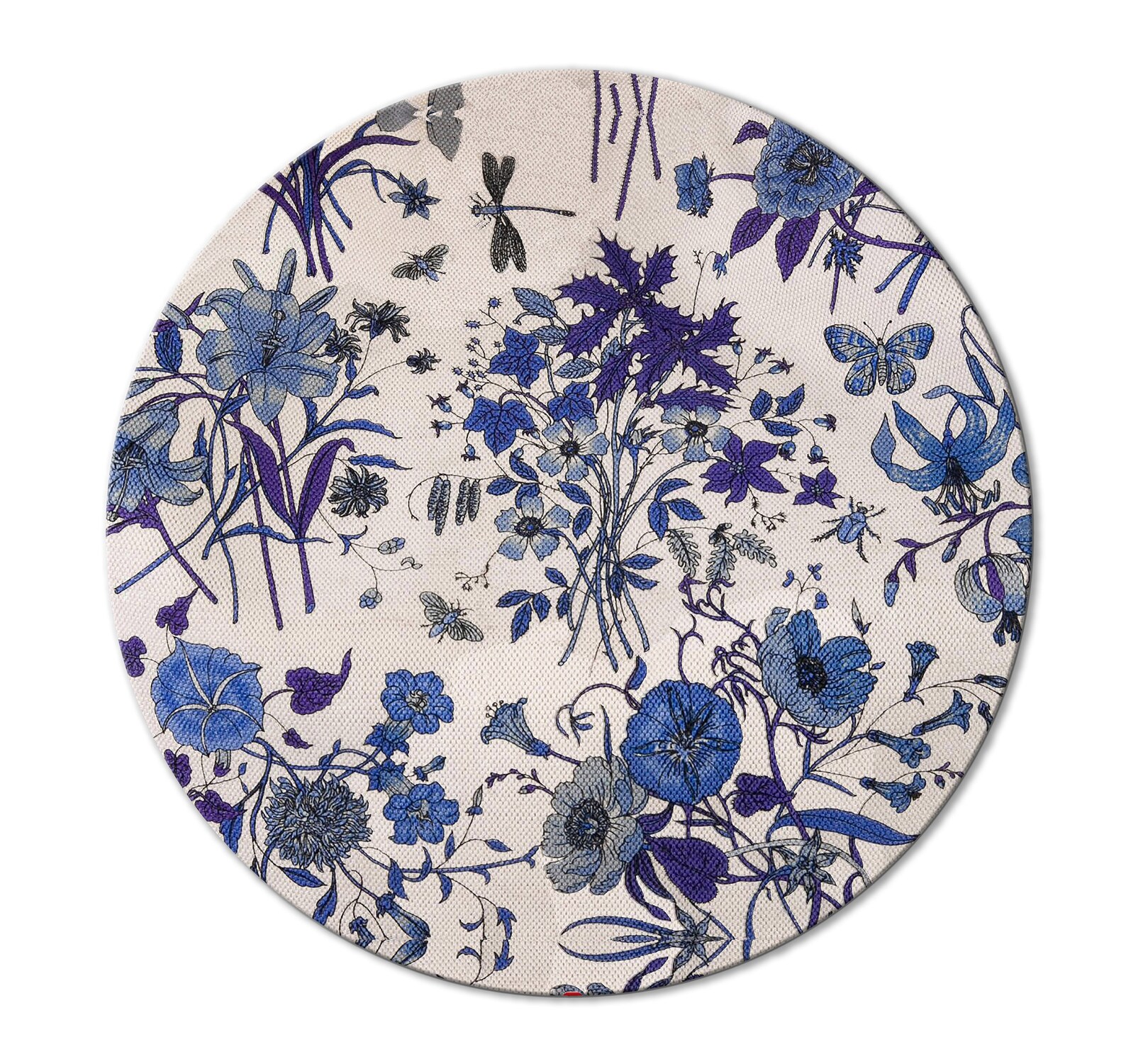 Blue and White Floral Placemats for Round Tables Tactile Etsy