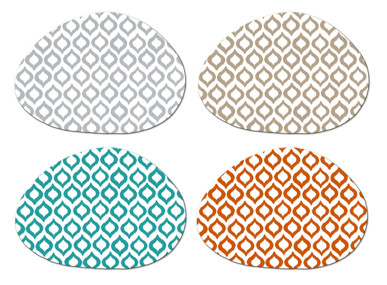 Beige Grey Retro Ikat Placemats for Round Tables Tactile Etsy