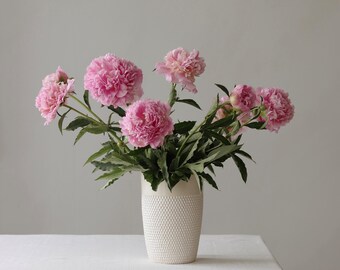Handmade Cream & White Ceramic Vase: Baltic Minimalist Pottery