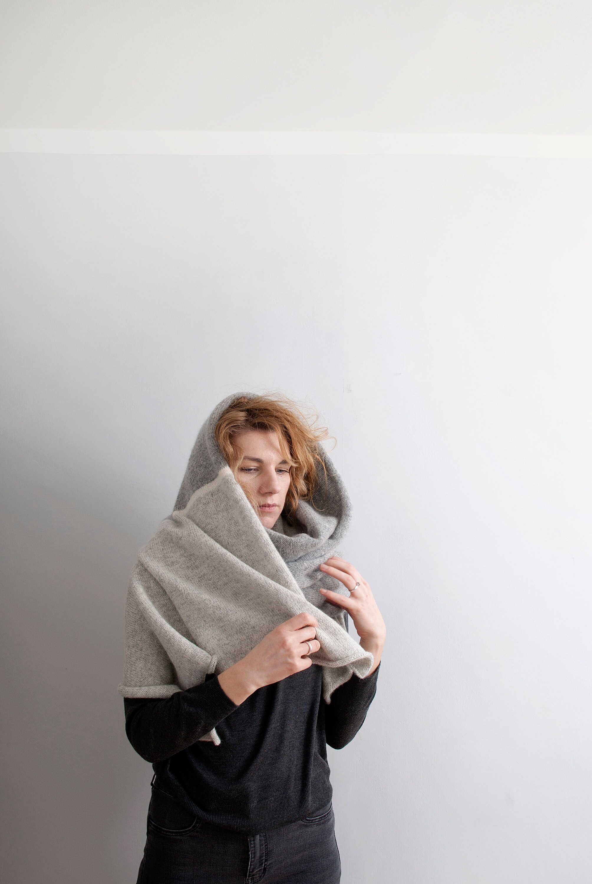 Bufanda de manta grande lana natural sin teñir y mohair - Etsy