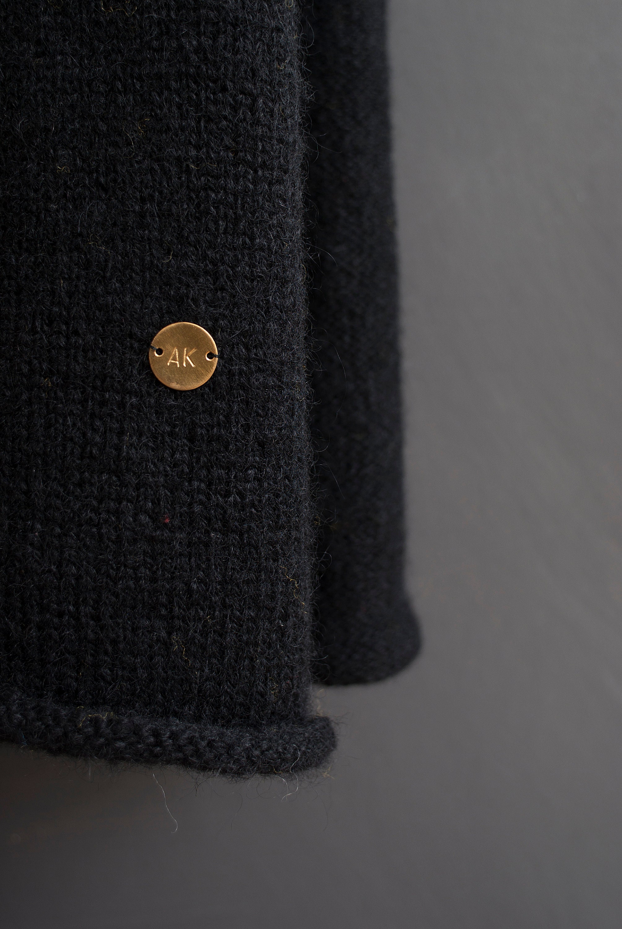 Black Oversized Knit Wool Scarf main image 1