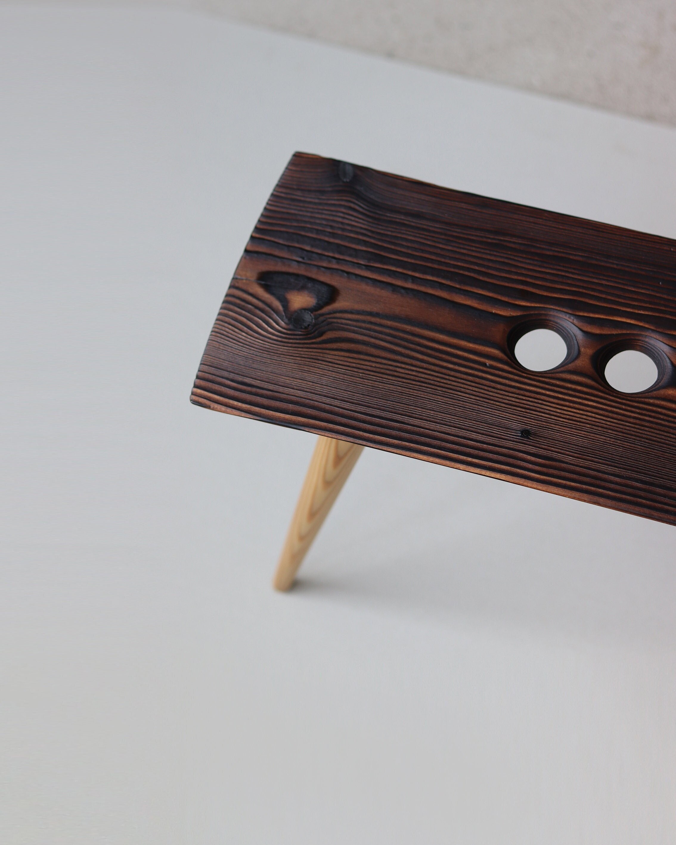 Wood Stool With Handle Holes, Unique Bench With Burnt Finish Seat, Handcarved One-of-a-kind Gift, Made in Latvia by Didzis Jurkovskis. - Etsy Wood Stool With Handle Holes, Unique Bench With Burnt Finish Seat, Handcarved One-of-a-kind Gift, Made in Latvia by Didzis Jurkovskis. - Etsy