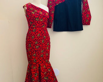 One Shoulder African Gown