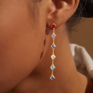 Personalized Jewelry For Mom, Family Birthstone Earrings, Multiple Birthstone Earrings, Earrings With Birthstones, Gift For Mom