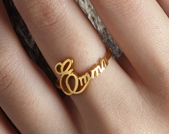 Mom Rings • Personalized Ring • Custom Name Ring • Cursive Name Ring • Custom Mom Ring • Custom Ring for Her • Silver Name Jewelry