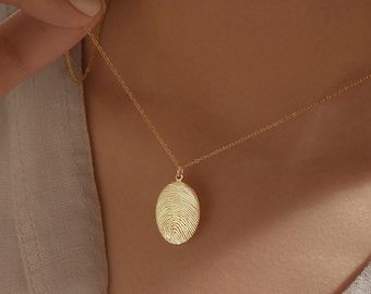 Fingerprint Jewelry • Thumbprint Necklace Silver • Grief Jewelry • Bereavement Necklace • In Memory Of Dad Jewelry • Memorial Gift