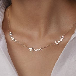 Three Name Necklace, Multiple Name Necklace, Mother Day Gift for Mom, 3 Name Jewelry, Children Name, Family Necklace for Mom, Name Necklace image 1