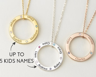 Grandchildren Necklace • 4 Name Necklace • Three Name Necklace • Grammy Necklace • Grandma Gift• Mothers Day Gift For Grandma