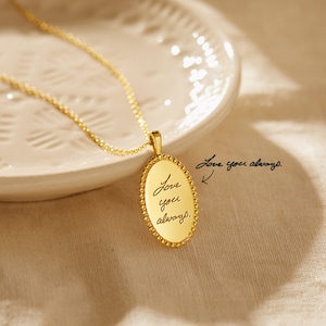 Handschriftketting, ketting voor vrouwen, handschriftsieraden, handtekeningketting, sieraden met handschrift, sympathiecadeau