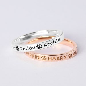 Dog Name Ring, Pet Name Jewelry, Personalized Dog Ring, Pet Mom  Gift, Memorial Pet Ring, Pet Memorial Gift, Cat Name Ring