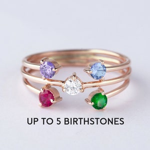 Birthstone Ring for Mom, Mother Birthstone Jewelry, Kids Birthstone Ring, Mother's Day Gift, Family Birthstone Ring, Personalized Mom Gift