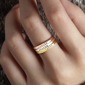 Custom Mom Ring, Name Ring, Personalized Rings, Name Jewelry, Stackable Name Rings, Stack Rings, Ring With Name, Custom Rings