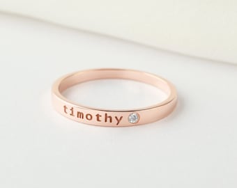 Personalized Name Ring With Birthstone, Mothers Day Custom Name Jewelry, Stackable Name Rings,Stack Rings, Mom Rings, Jewelry Gift For Mom