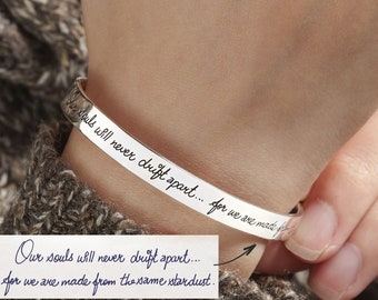 Memorial Bracelet Handwriting, Mother Day Jewelry Gift, Memorial Jewelry Dad, Silver Handwriting Jewelry, Remembrance Bracelet