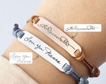 Memorial Custom Bracelet, Mothers Day Handwriting Gift, Signature Bracelet, Silver Handwriting Jewelry, Handwriting Keepsake