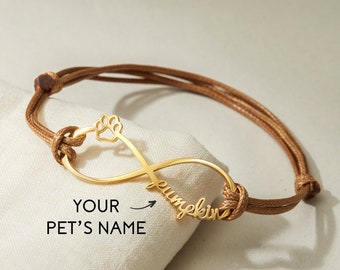 Custom Dog Name Bracelet, Pet Memorial Bracelet, Pet Mom Mothers Day Gift, Dog Remembrance Bracelet, Dog Cat Mom Bracelet, Pet Loss Gift