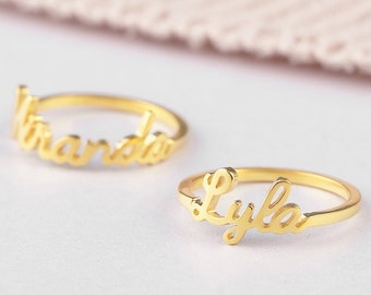 Personalized Name Ring • Stackable Mothers Ring • Personalized Stacking Ring • Silver Name Stacking Ring •  Mothers Day Gift