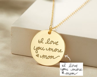 Jewelry With Loved Ones Handwriting, Mother's Day Gift from Daughter, Sympathy Jewelry, Keepsake Gift, Grief Necklace, In Memory of Dad
