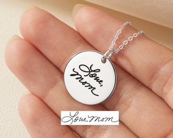 Signature Necklace Sterling Silver, Personalized Handwritten Necklace, Grief Gifts, Loss of Loved One Necklace, Gift for Mothers Day