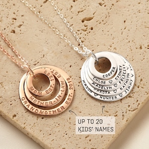 Multiple Name Necklace, Personalized Mothers Necklace, Gifts For Mom From Daughter, Mothers Jewelry, Mum Christmas Gift