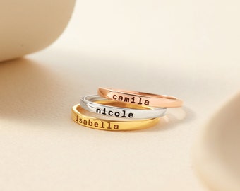 Stackable Mom Rings, Mothers Day Ring, Stacking Rings Name, Kids Name Ring, Birthday Gift For Mom, Custom Name Jewelry, Stacked Mothers Ring