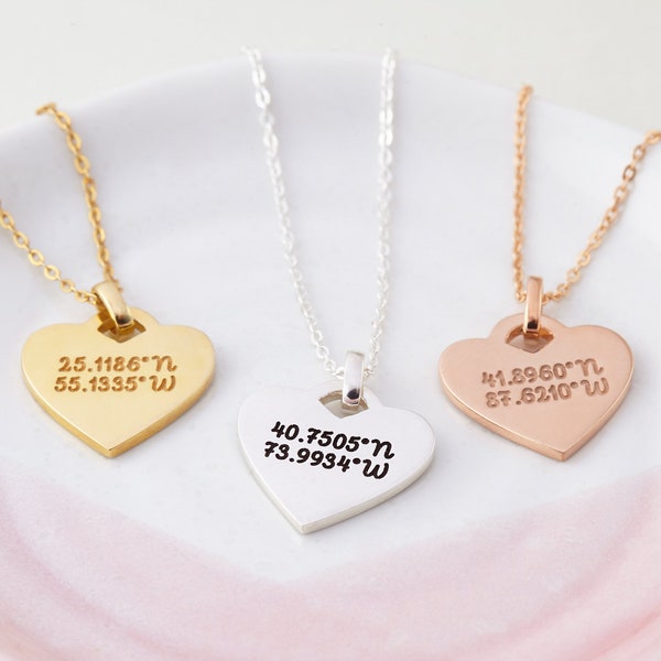Coordinates necklace for her Clearance