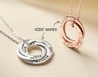 Nana Necklace With Kids Names • Grandkids Necklace • Grammy Silver Jewelry Necklace • Mother In Law Necklace • Mimi Gift