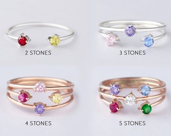 3 stone birthstone bracelet