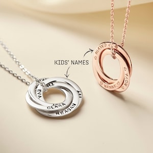 Nana Necklace With Kids Names Grandkids Necklace Grammy Silver Jewelry Necklace Mother In Law Necklace Mimi Gift image 1