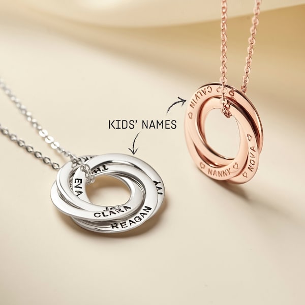 Nana Necklace With Kids Names • Grandkids Necklace • Grammy Silver Jewelry Necklace • Mother In Law Necklace • Mimi Gift