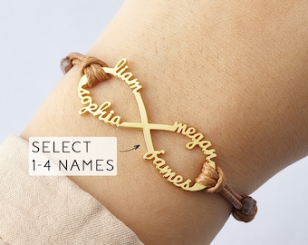 Mother Jewelry Bracelet • Personalized Mother's Day Gift • Mom Bracelet • Kids Name Bracelet For Mom • Infinity Bracelet With Names